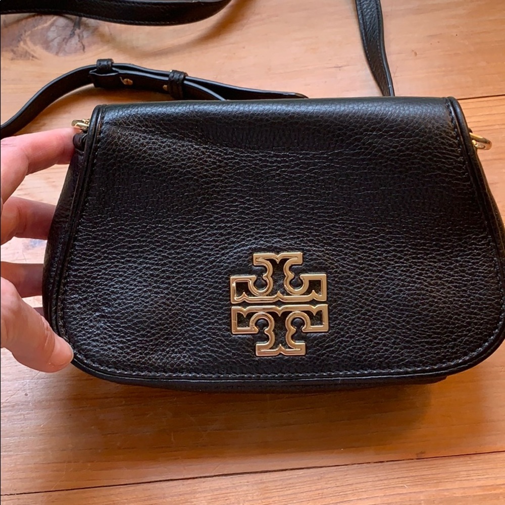 Tory Burch black pebbled leather crossbody